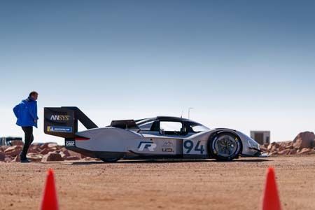 The Volkswagen ID. R Pikes Peak in full livery testing in Colorado