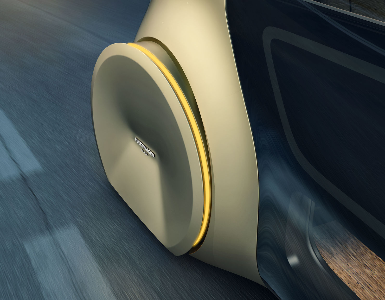SEDRIC – The covered wheels are safe and highlight the futuristic appearance of the concept car.