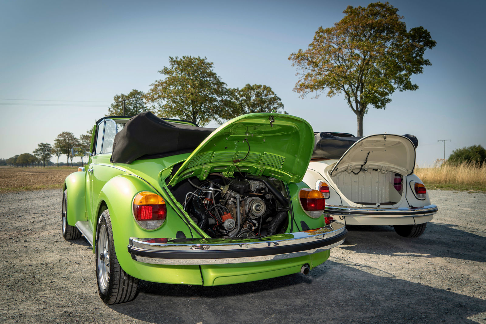 The e-Beetle is providing an additional trunk, where the classic Beetle has its boxer engine