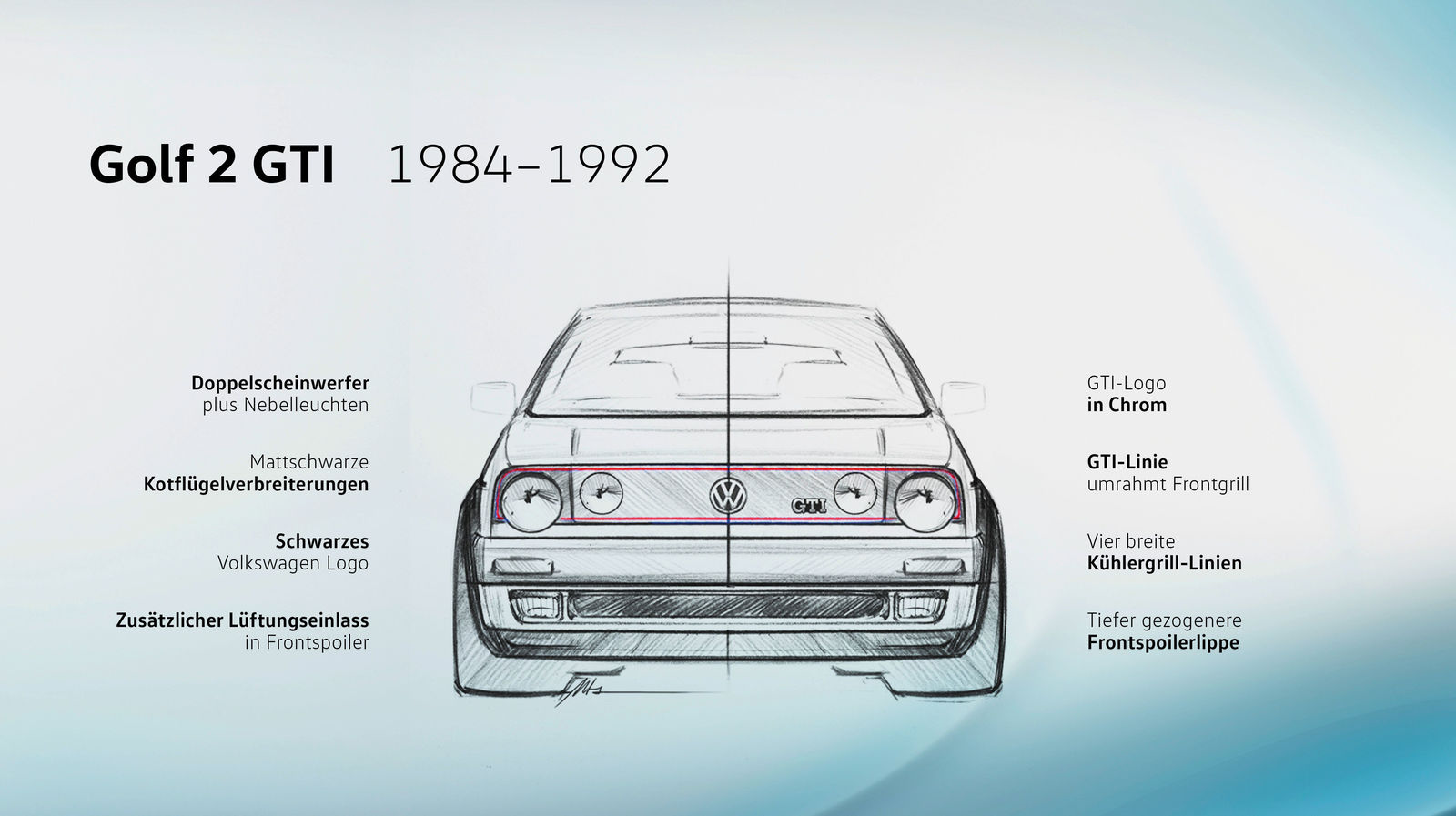 Story: „Golf GTI – in acht Generationen mit unverwechselbarer Frontpartie“