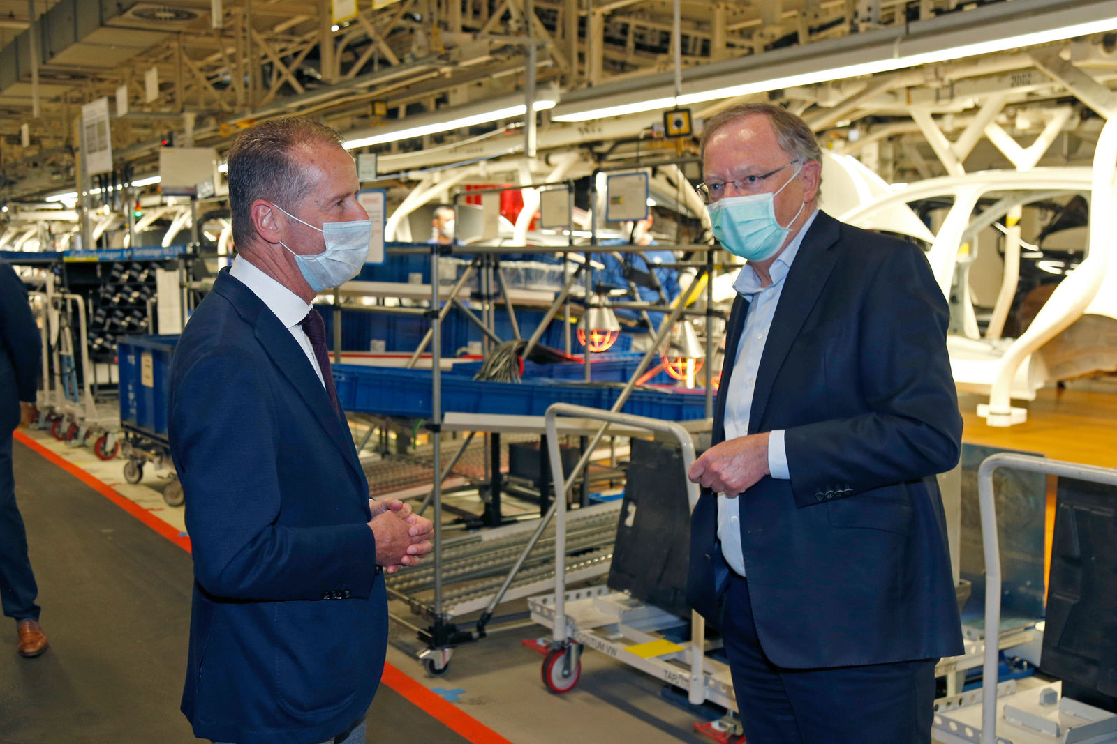Production at Volkswagen in Wolfsburg begins again