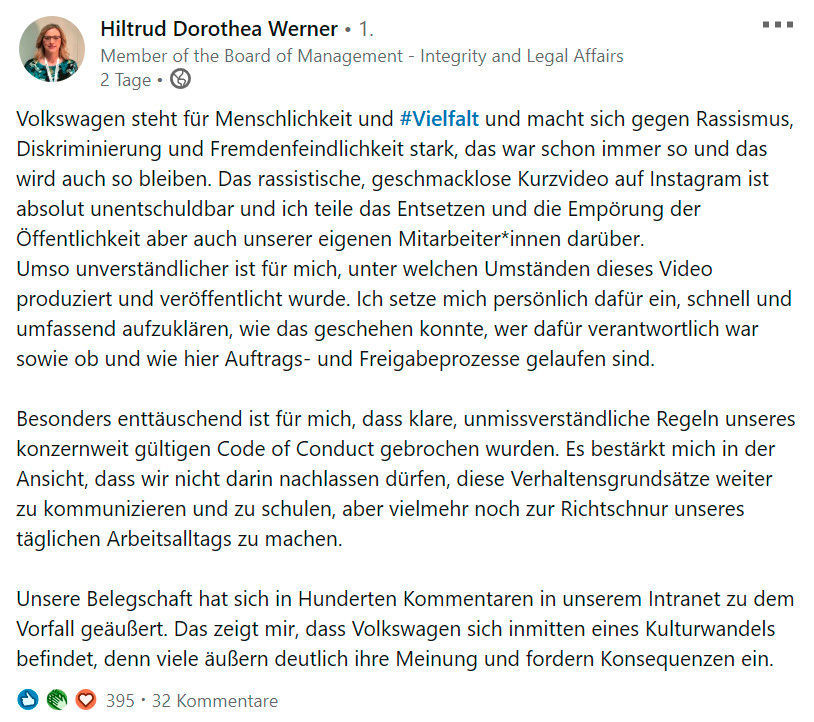Hiltrud Werner auf  LinkedIn