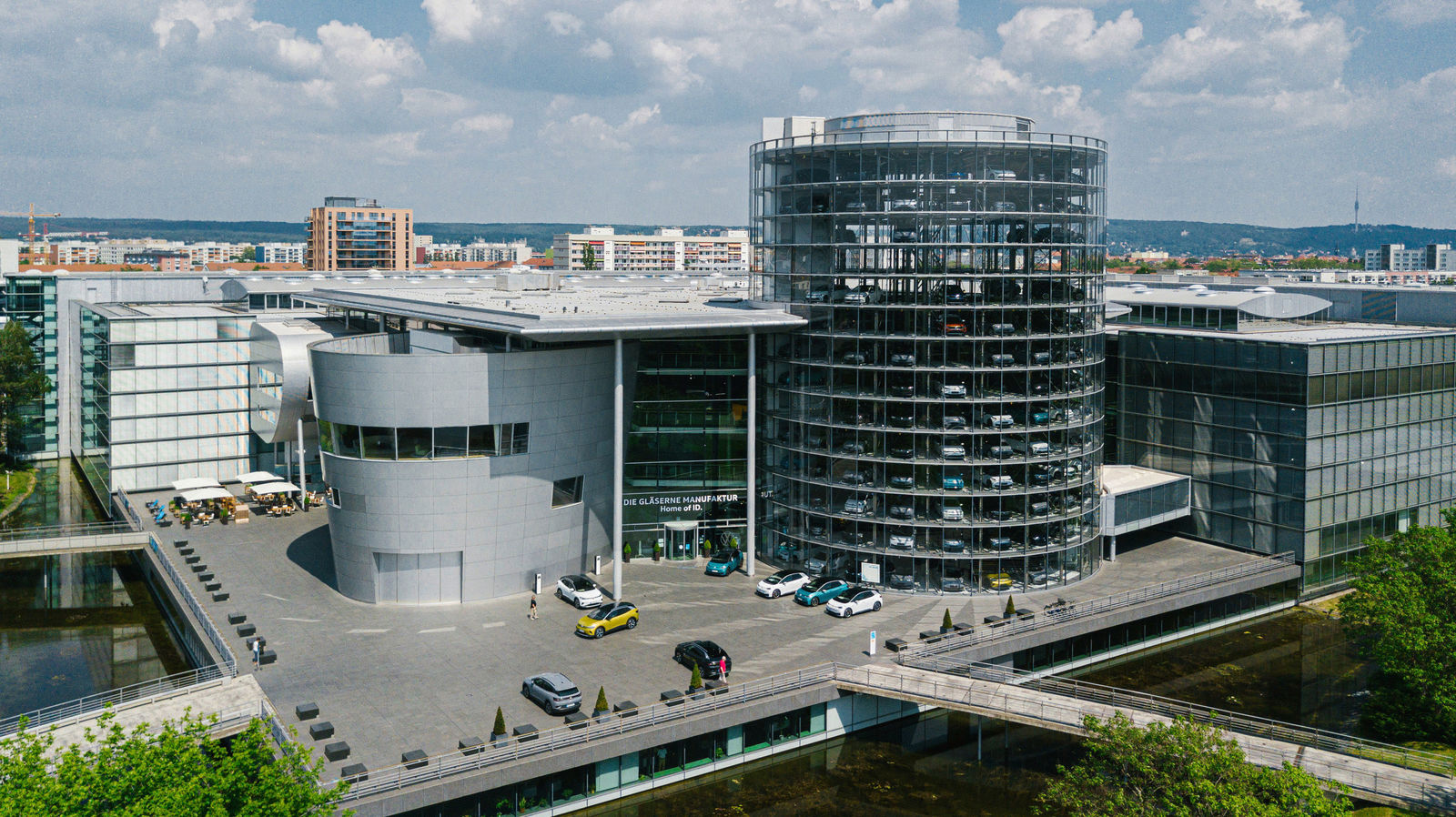Aerial view Gläserne Manufaktur Dresden
