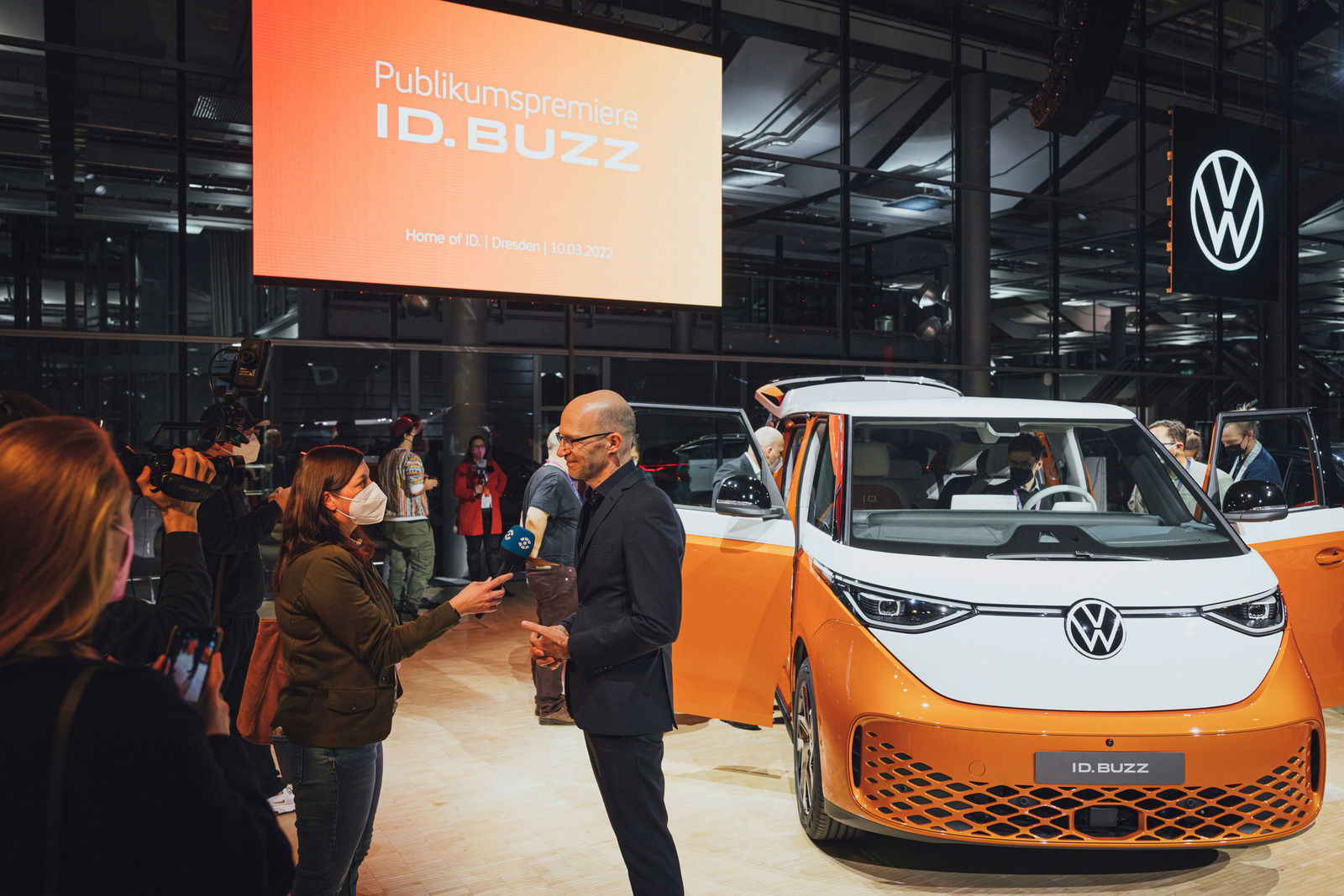 Klaus Zyciora, Head of Design Volkswagen Group, at the ID.  Buzz in the Transparent Factory Dresden